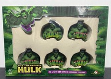 RARE 2003 Kurt Adler The Incredible Hulk 10 Light Set 5 Holiday Covers Vintage