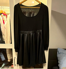 Damen Kleid S/M Schwarz Kurz A-Linie Langarm ...