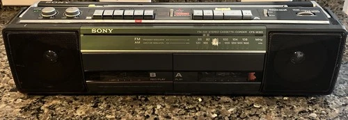 Sony CFS-W301 Sound Rider Dual Cassette Recorder AM-FM Stereo Radio w/Cord