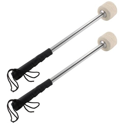 2 Pcs Drum Mallet 13.8 Inches Length, Wool Felt Drum Stick, Anti-slip Bass Pe...