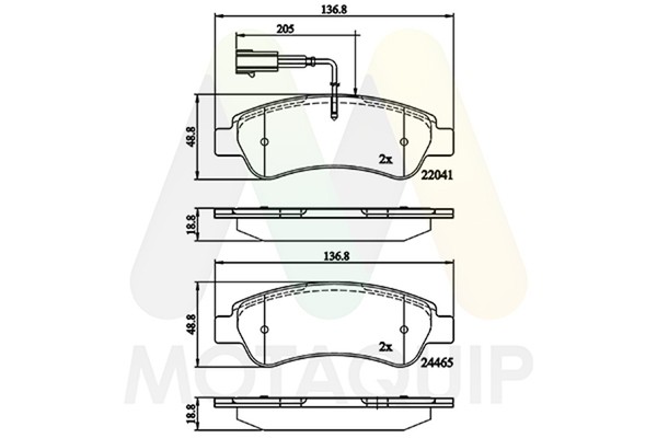 Motaquip Bremsbelagsatz Scheibenbremse LVXL1865 35 33 30 FüR Opel Movano U9 Fiat-image