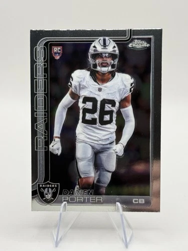 Darien Porter 2025 Topps Chrome #367 Las Vegas Raiders Rookie Trading Card NFL