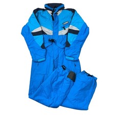 Tuta da sci Colmar pezzo unico snowboard retrò blu pazzo uomo XL IT54