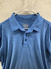 Straight Down Performance Polo Mens Large Blue Soft Stretch Logo