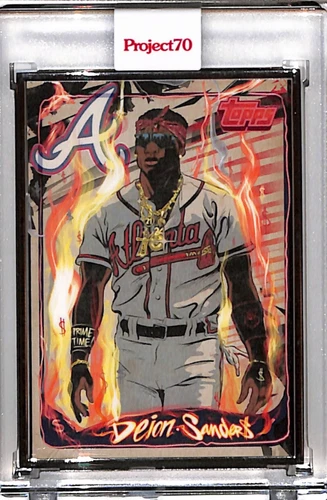 2021 TOPPS PROJECT 70 #793 DEION SANDERS BY KING SALADEEN AP SILVER FRAME 51/51