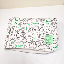 Carters 30x39 Dinosaur Baby Blanket Cute a Saurus White Gray Green Plush