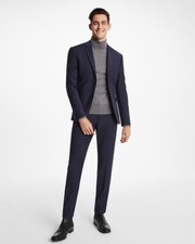 NEW EXPRESS 128 NAVY EXTRA SLIM WOOL BLEND MODERN TECH SUIT PANT SZ 30/32