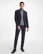 NEW EXPRESS $128 NAVY EXTRA SLIM WOOL BLEND MODERN TECH SUIT PANT SZ 30/32