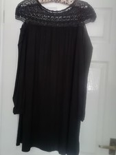 Black lace shoulder detail dress by Very Size 14