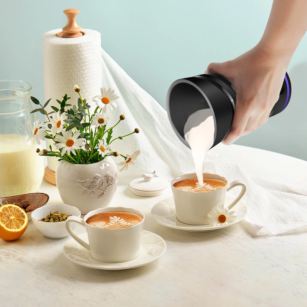 Milk Frother Stainless Steel Milk Steamer Automatic Foam Maker For Coffee NEW