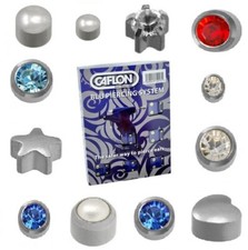 12 Pair Caflon Silver Assorted Mixed Stone Shape Ear Piercing Studs 2mm 4mm