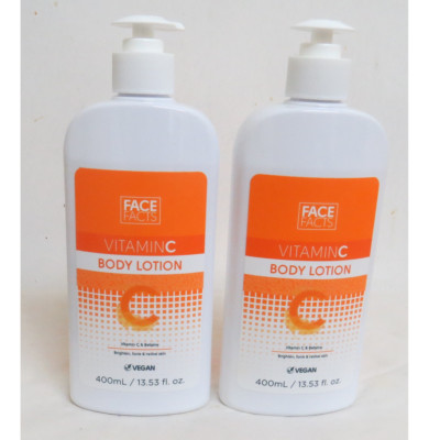 2 x Face Facts Vitamin C Bodylotion 400ml x 2 - Aufhellen, straffen & beleben Sie die Haut