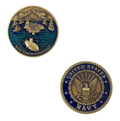 GENUINE U.S. Coin: 2'' US Navy Theme - Non Sibi Sed Patriae