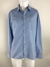 Van Heusen Men Button Long Sleeve Shirt Blue Large 16-16.5 Retails 60 S 