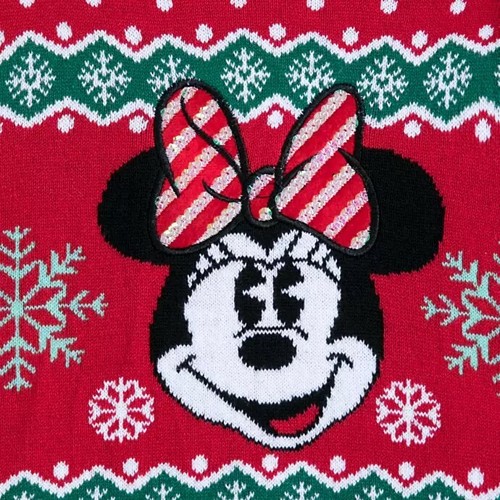 Disney Store Minnie Mouse Holiday Sweater for Girls Red Christmas Top Shirt NEW - 第 2/3 張圖片