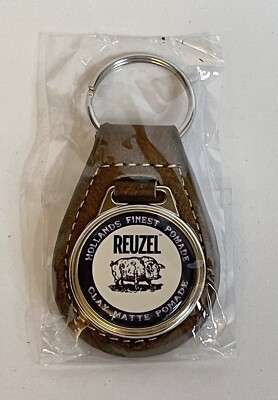 Reuzel Key Chain Leather Fob Hollands Finest Clay Matte Pomade Blue / White Logo