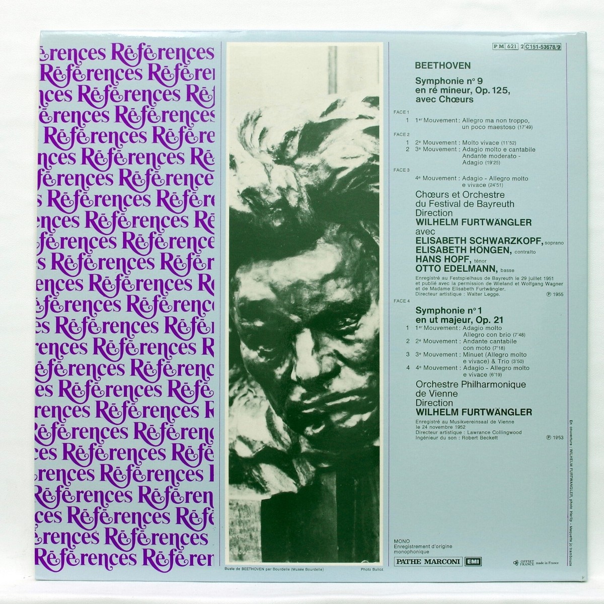 WILHELM FURTWANGLER – BEETHOVEN symphony no.9 EMI References 2xLPs