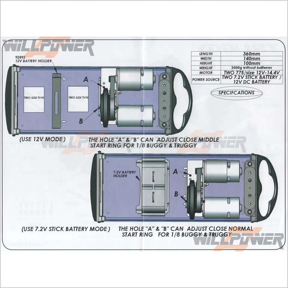Starter Box w/ Dual 775 Motor #10244T (RC-WillPower) - Image 4 of 4