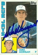 Mike Morgan autographed baseball card (Toronto Blue Jays) 1984 Topps #423