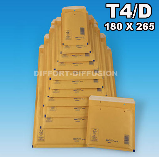200 Enveloppes à bulles T4 Format DVD 175x265 mm en polyéthylène blanc