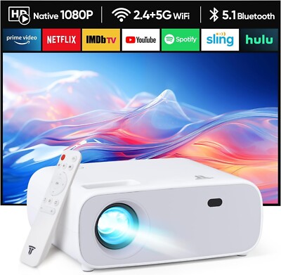 ZDK 2025 Neuer Beamer mit 5G WiFi, Full HD 1080P, 4K unterstützt BT 5.2 Projektor