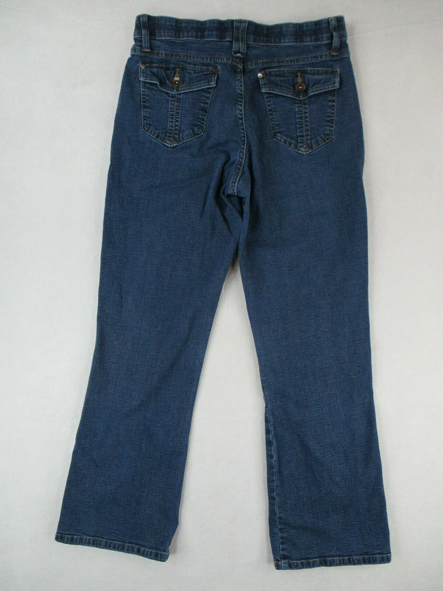 LEE Jeans Womens 8P Blue Denim Straight Comfort Waistband Stretch Mid Rise  28x28