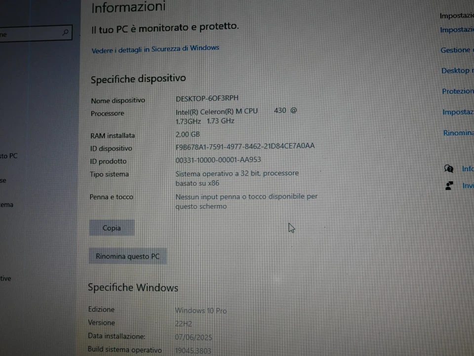 HP Compaq NX7300 2GB RAM 160GB HDD Windows 10 - Immagine 3 di 4