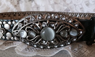 Vintage Signature Guess Black Studded Rhinestone Silver  display picture 1