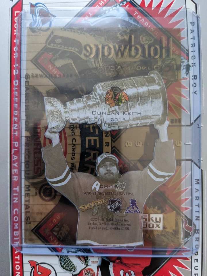 2020-21 Skybox Metal Universe Hardware CH-15 Duncan Keith Blackhawks - Image 2 of 2
