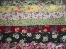 ROSES flowers GARDEN floral Cotton quilt FABRIC U-Pick READ 4 INFO 1/2 yd BTHY