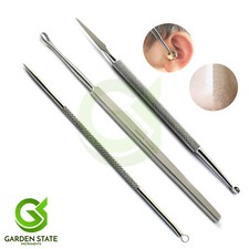 Comedone Extractor Face Facial Care Blackhead Remover Ear Wax Cleaner Set Of 3