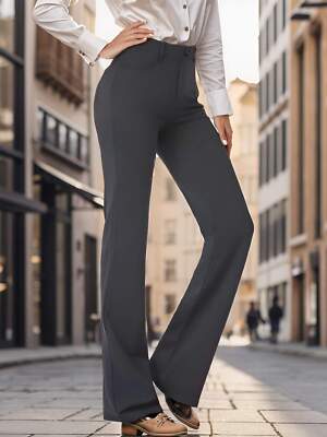 Women's Stretchy Straight Bootcut Dress Pants Business Casual With Pockets  | eBay