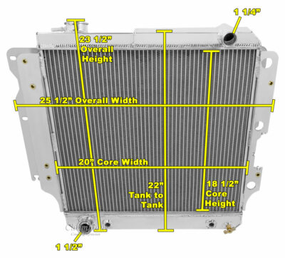 Atomic Champion 4 Row All Aluminum Radiator for 1987 - 2006 Jeep Wrangler