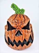 Ghoulish Productions Pumpkin Head Mask Halloween Latex Fits Youth To Small Adult