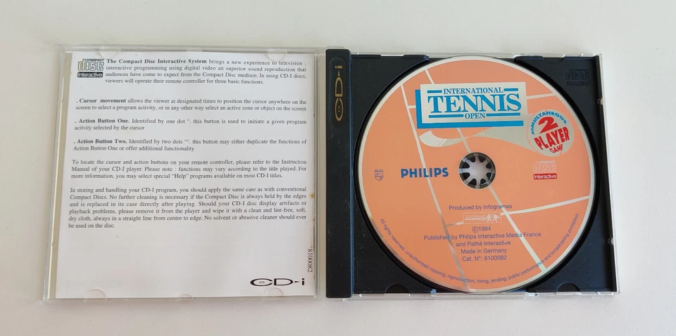 International Tennis Open Philips CDI Cd-i Videogame Gaming Original RegionFree - Image 2 of 3