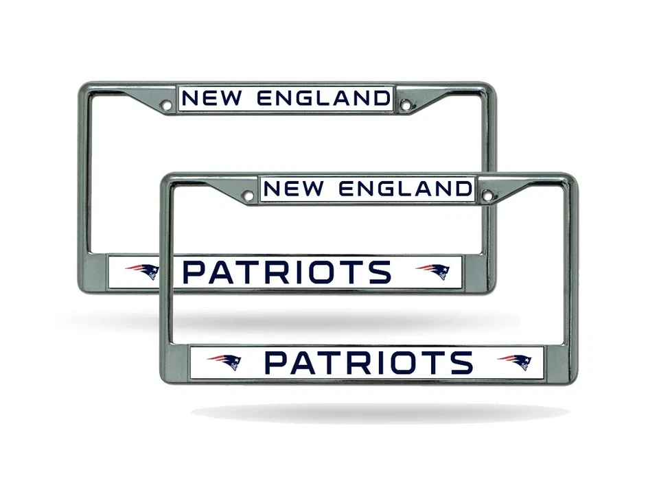 New England Patriots Aluminio Metal Plata Marco de Placa Auto Camión Coche Foto 3 de 3