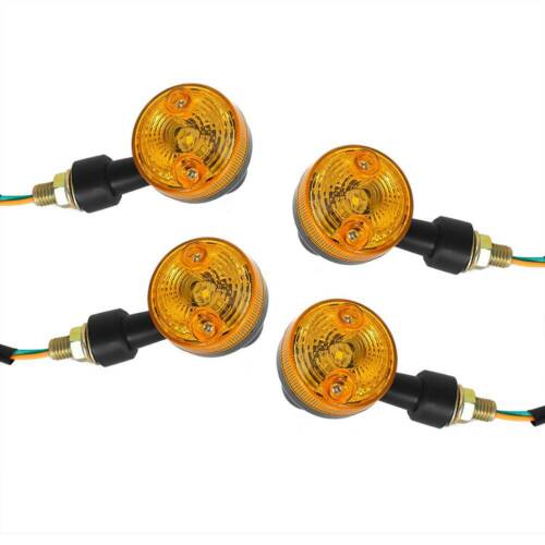 NEW 4 X LED INDICATORS 6V TURN SIGNAL AMBER MOTORCYCLE BLINKER LIGHTS 6 VOLTS - Picture 1 of 10