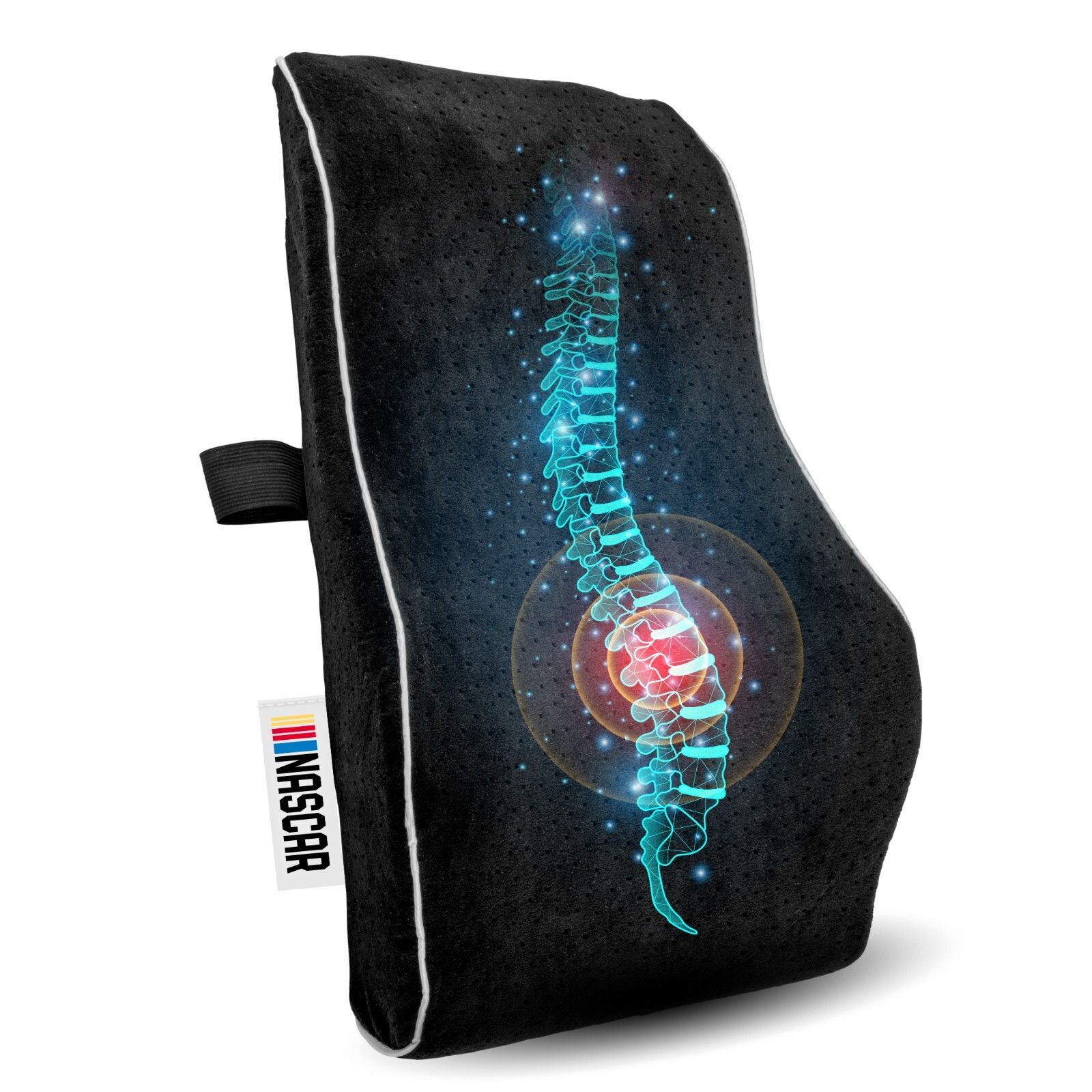 NASCAR Lumbar Support Pillow -Office Chair, Car, Home, More! Memory Foam, Velvet
