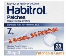 Habitrol 7mg Step 3 Nicotine Quit Smoking Patches. 3 Bulk Boxes of 28. Total 84