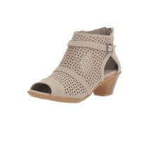 Easy Street Womens 6 WW Grey Carrigan Peep Toe Heel Sandal NIB ZH3