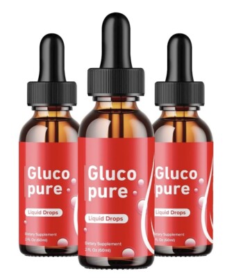 (3 Pack) Gluco Pure Liquid Drops, GlucoPure Blood Sugar & Pressure Support