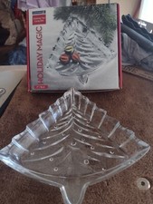 Holiday Magic Christmas Tree Candy Dish Made In The USA By Luminarc 7โ NIB *21/J