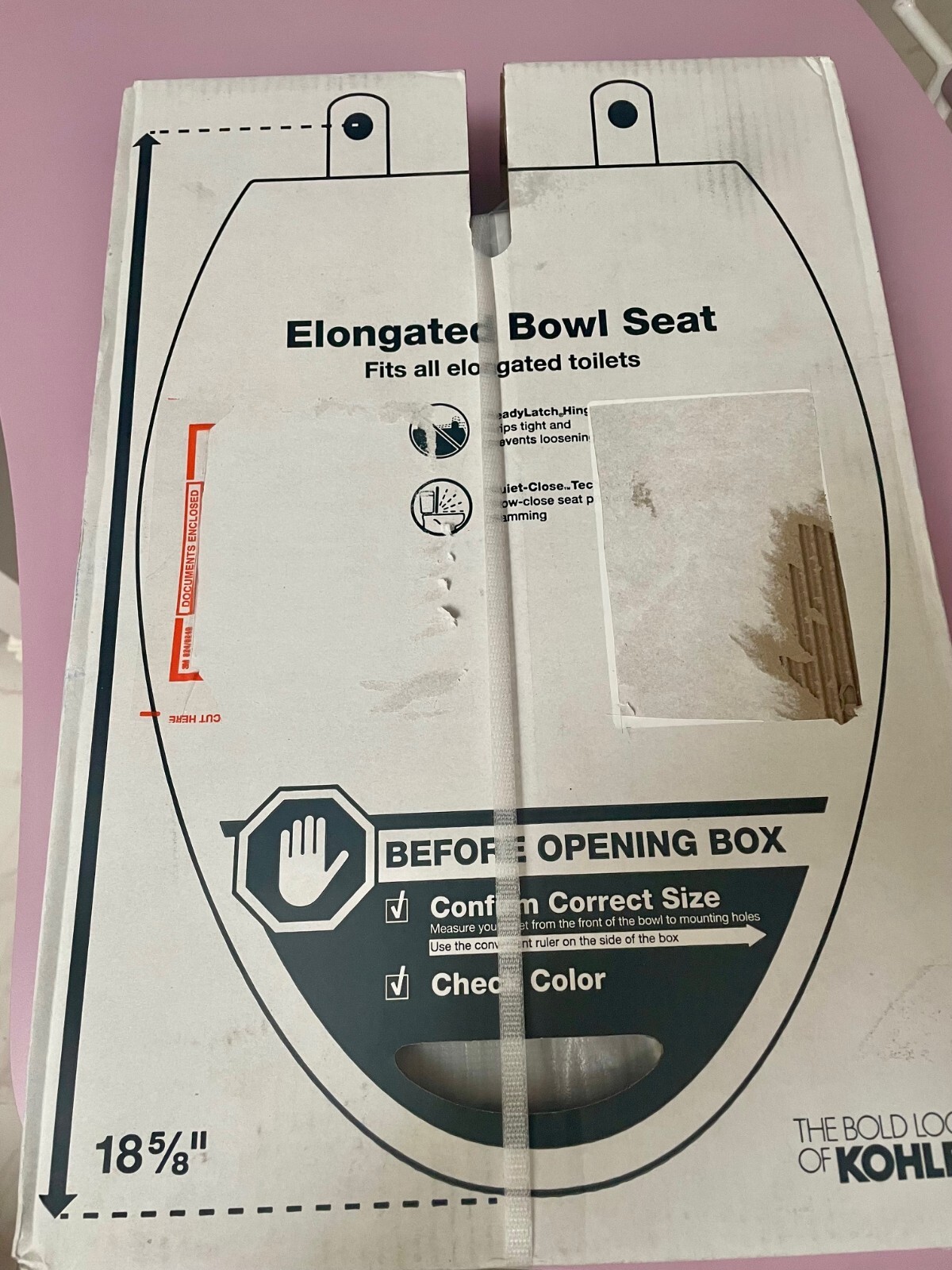 KOHLER 4636-RL-7 BLACK Elongated Toilet Seat, Quiet-Close,  
