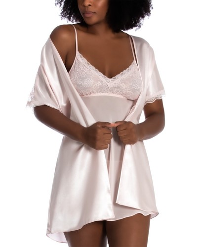 Accappatoio kimono Linea Donatella con orlo in pizzo lingerie rosa M nuovo con etichette - Foto 1 di 7