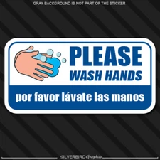 Wash Hands Sticker Decal Safety Sterilize Sign Window Business Store Please Your