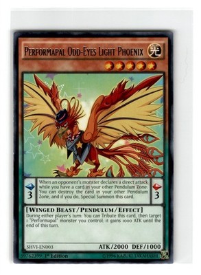 Yu-Gi-Oh! Performapal Odd-Eyes Light Phoenix 1st Edition SHVI-EN003 Moderately