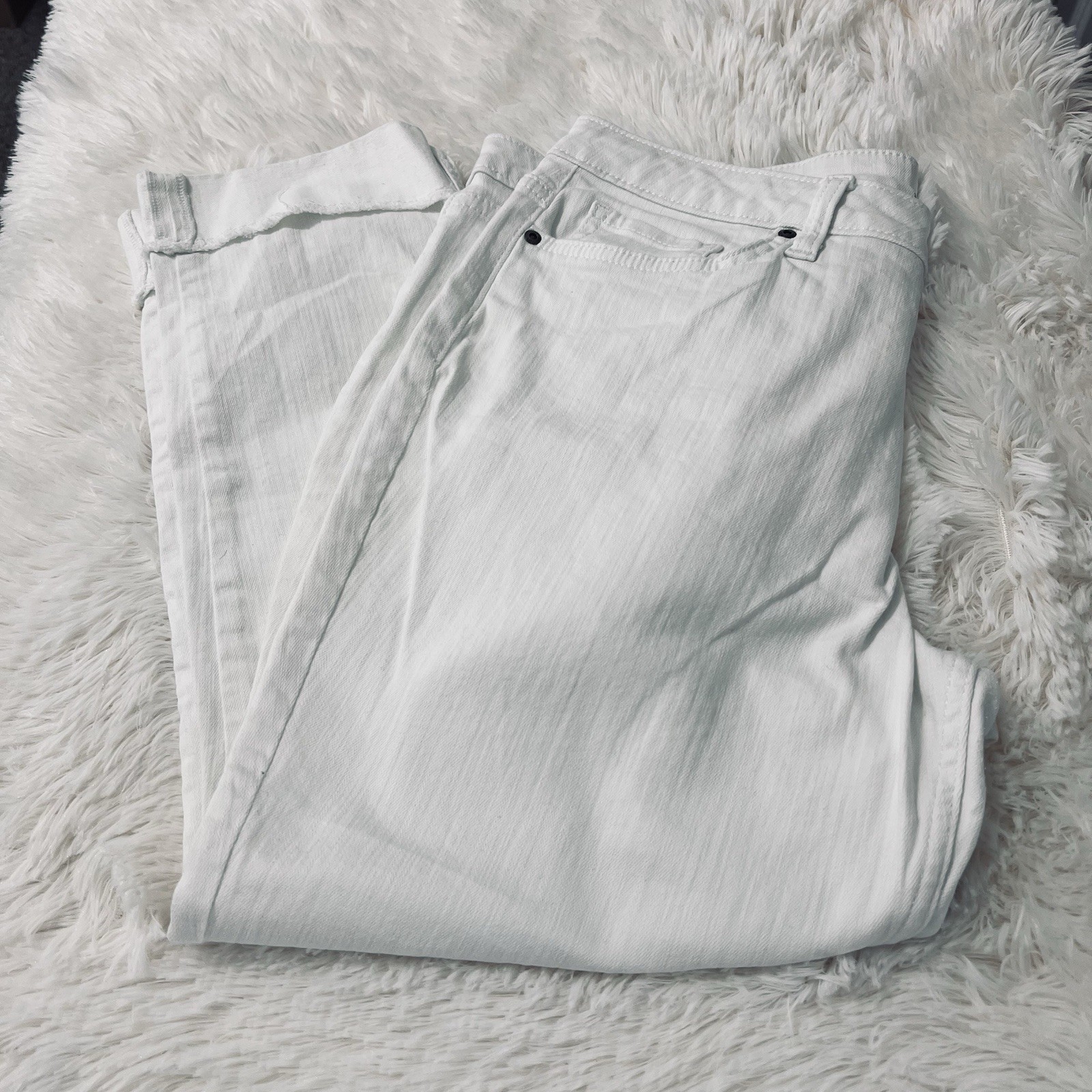 Lee Riders White Jeans Womens Size 14 Medium Stretch Classic Denim