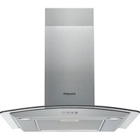 Hotpoint PHGC7.4FLMX -  70cm Curved Style Cooker Hood -  Stainless & Glass