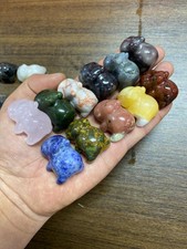 1pc Natural Mixed Quartz hand Carved hippopotamus Skull Crystal Reiki gift