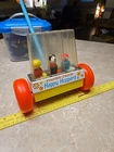 Vintage Fisher-Price Little People 1969 Happy Hoppers Working Push Toy